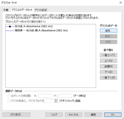 GraphPad Prism日本語アドオン_グラフフォーマットダイアログ